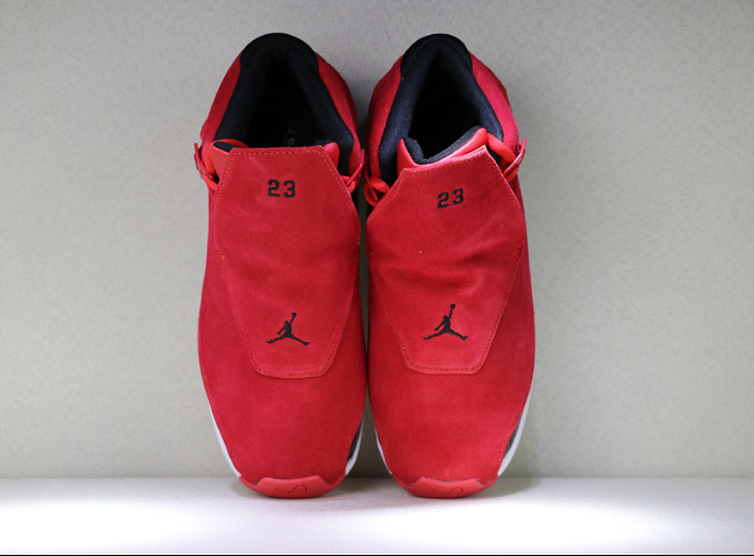 Real Jordan 18 Toro Gym Red Black Shoes